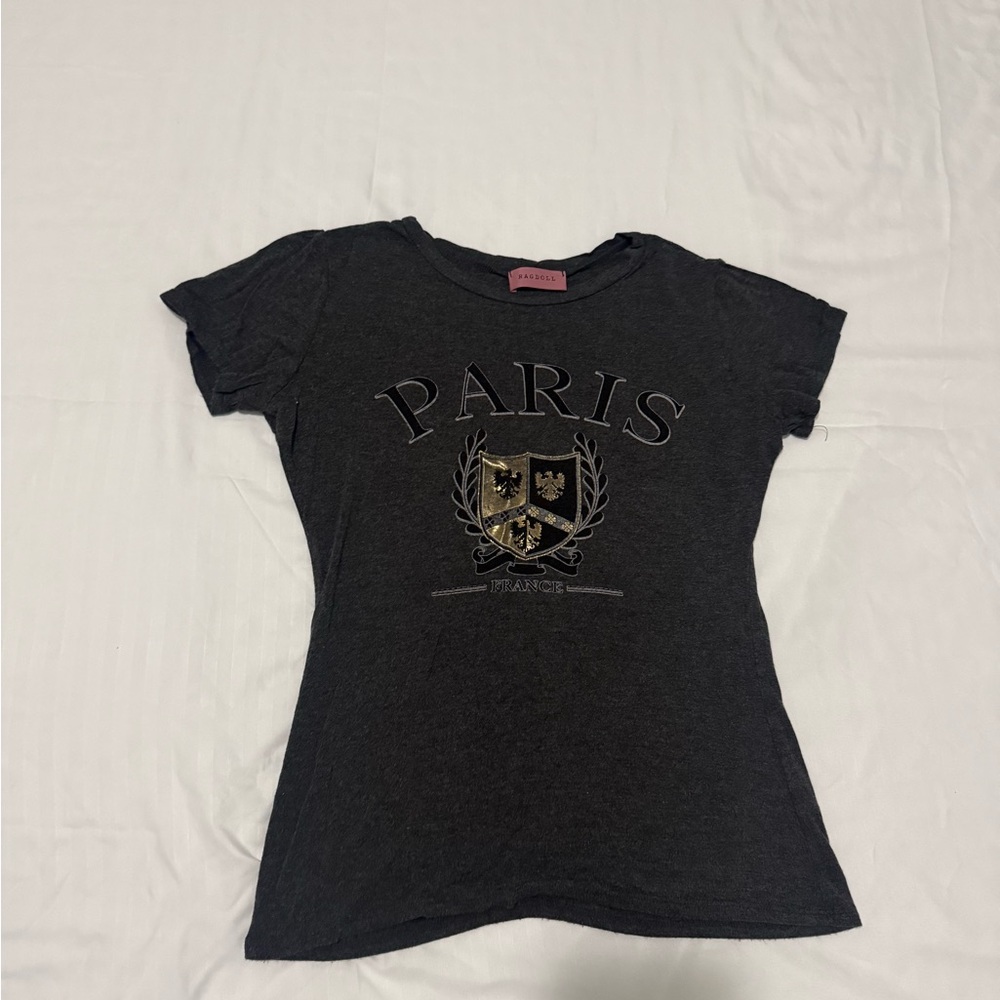 Gray Paris Graphic T-Shirt